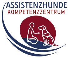 Logo Assistenzhunde Kompetenzzentrum - mensch und Hund zugewandt vor einem Kreis